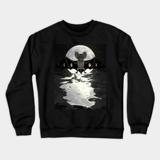 Bat and Full Moon Halloween Season Crewneck Sweatshirt